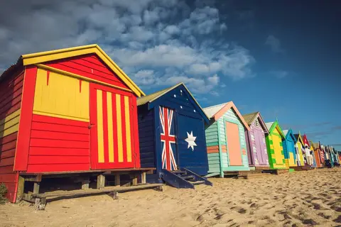Brighton Beach Bathing Boxes